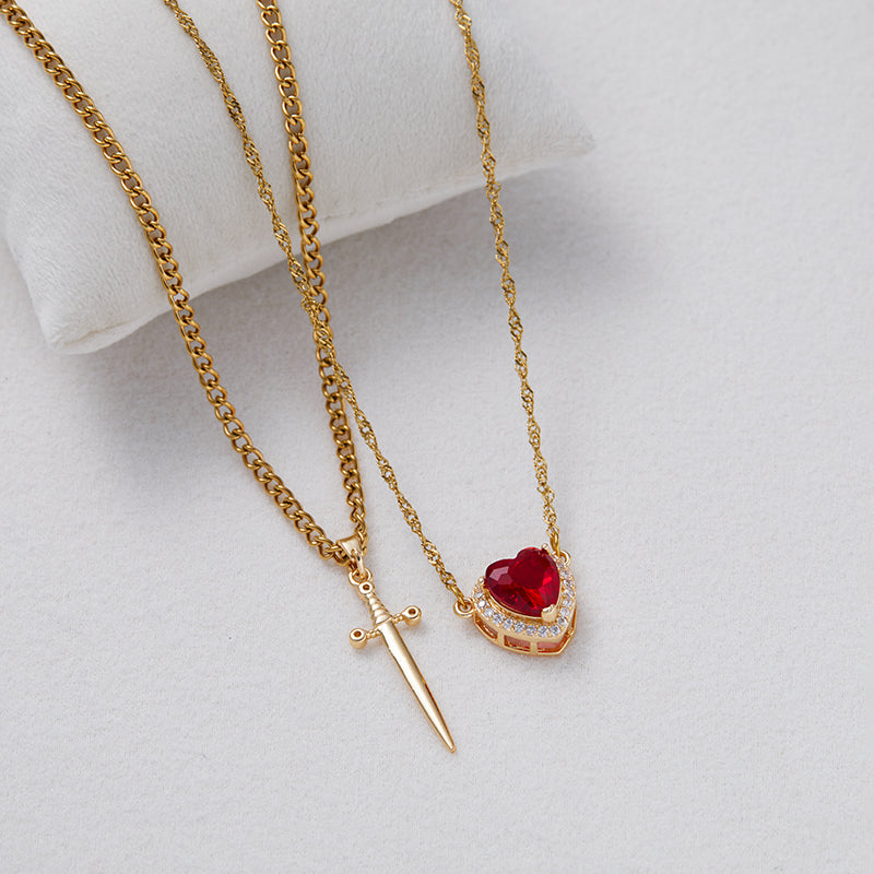Heart & Sword Necklace